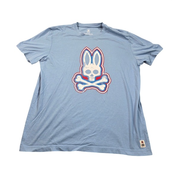 Psycho Bunny Other - Psycho Bunny Graphic T-Shirt Mens Size 7 XL Blue Pima Cotton Logo Tee